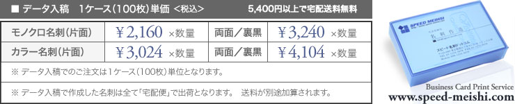 名刺データ入稿単価